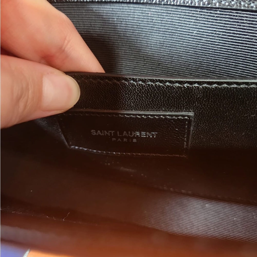 YSL Saint Lauren Silver Studded Black Leather Clutch - Picture 10 of 15